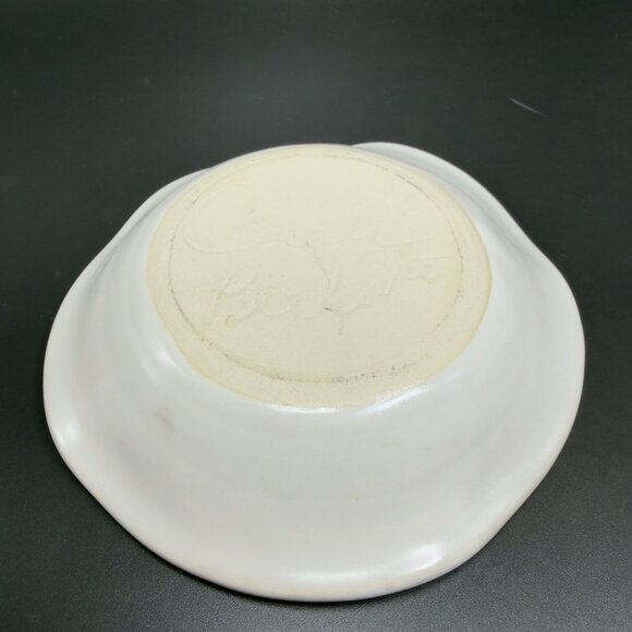 Vintage Hand Made Studio Art Pottery Trinket Dish Plate Artist Signed Stoneware - Picture 5 of 8